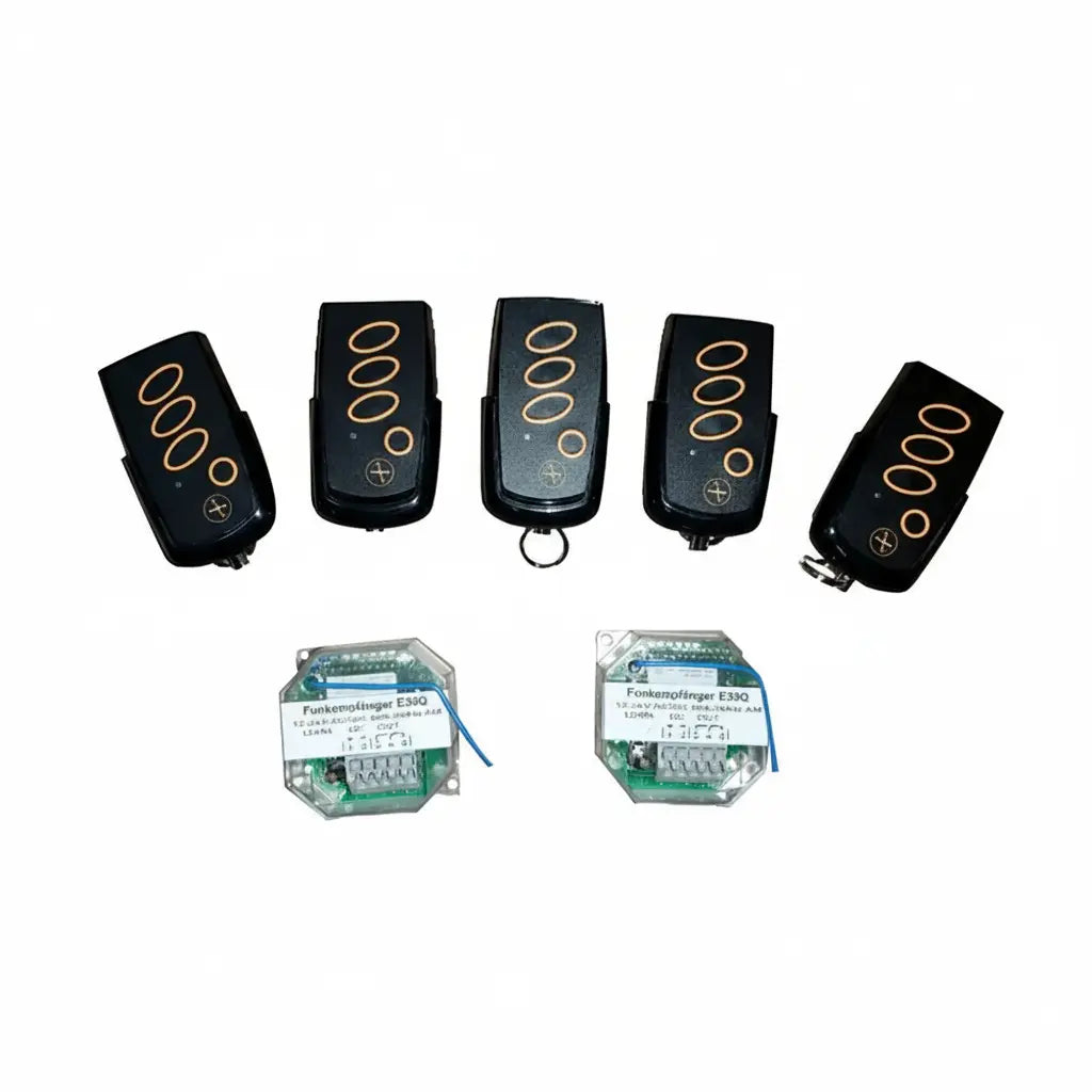 Ersatz-Handsender für Garagentor und Torantrieb mit Funkempfänger, Codetaster und 868-MHz-Funktechnik zur sicheren Bedienung von Garage, Hoftor und Einfahrt.