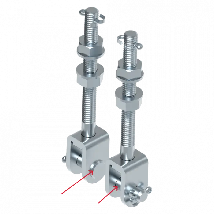 Gabelbolzen für Seilbefestigung Bodenkonsole Schweighöfer Tore