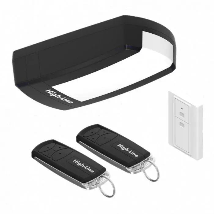 Lieferumfang: Garagentorantrieb, 2 Handsender, Wandschalter & Montagematerial.