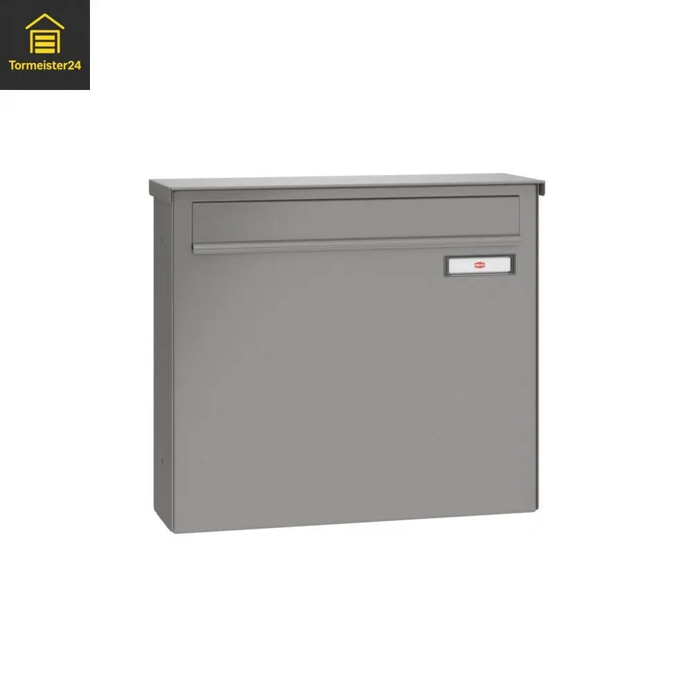 Zaunbriefkasten BASIC (B) – 145 mm tief, mit Kunststoff-Namensschild, Graualuminium Tormeister24
