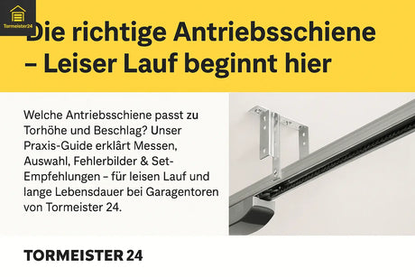 Antriebsschiene LM 3.187 mm montiert an Decke einer Garage