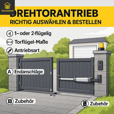 Tormeister 24 Fachberatung prüft Drehtor-Aufmaß