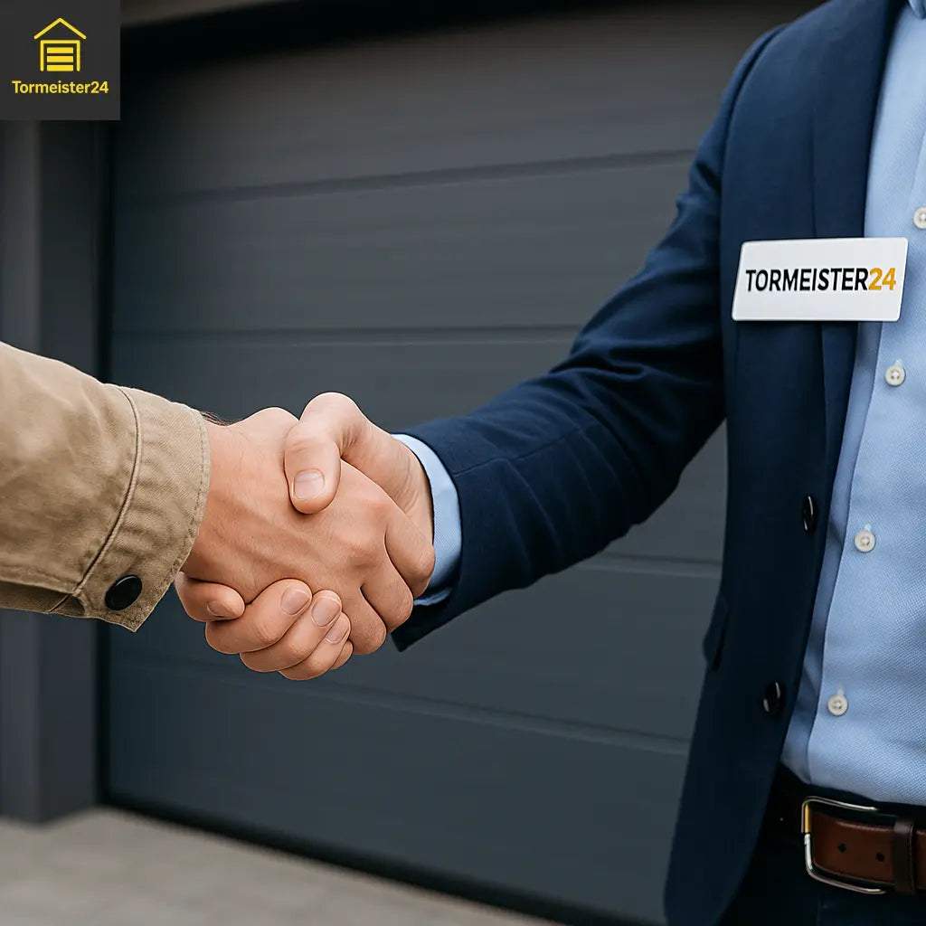 Händedruck zwischen Kunde und Fachberater als Symbol für Vertrauen und Zusammenarbeit