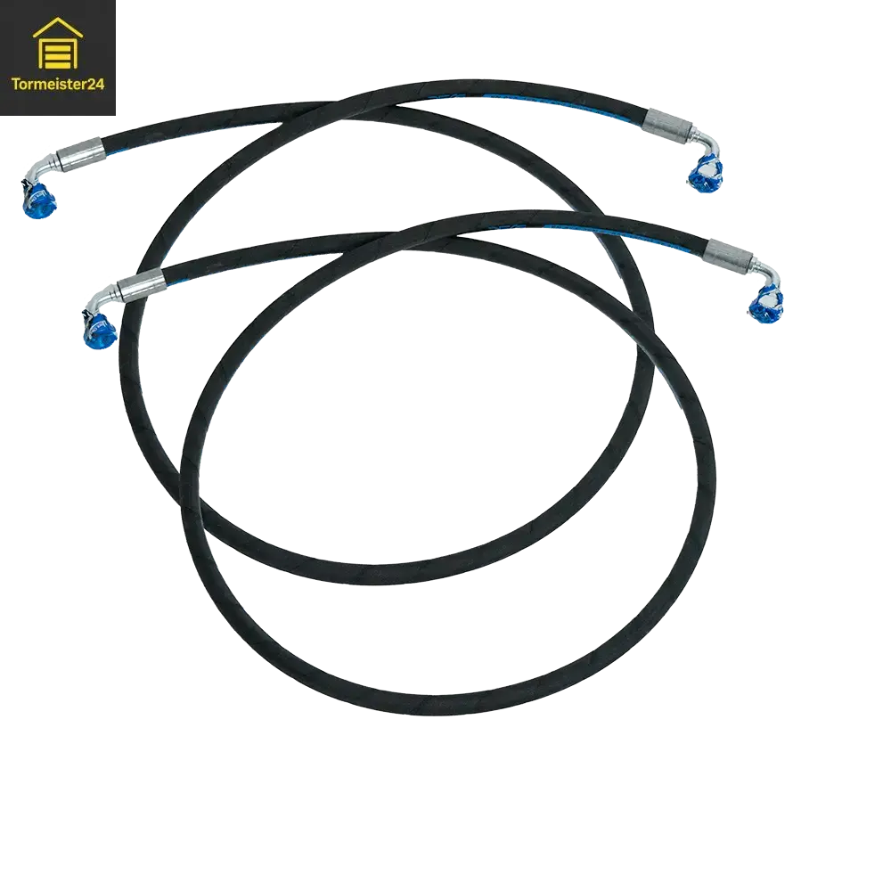 Hydraulikschläuche, Adapter-Kits und Verschraubungen an einer Überladebrücke in der Industrie als Auswahlhilfe für Verladetechnik-Ersatzteile