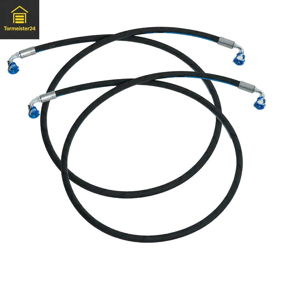 Hydraulikschläuche, Adapter-Kits und Verschraubungen an einer Überladebrücke in der Industrie als Auswahlhilfe für Verladetechnik-Ersatzteile