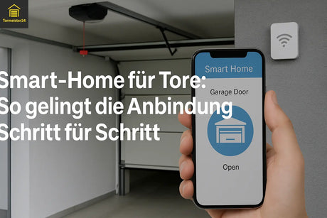 Smartphone mit Smart‑Home‑App steuert Garagentor über WLAN