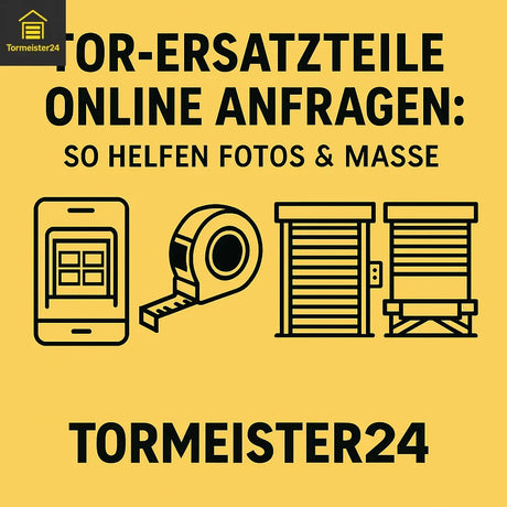 Kunde fotografiert ein Sektional-Garagentor mit dem Smartphone für eine Ersatzteilanfrage