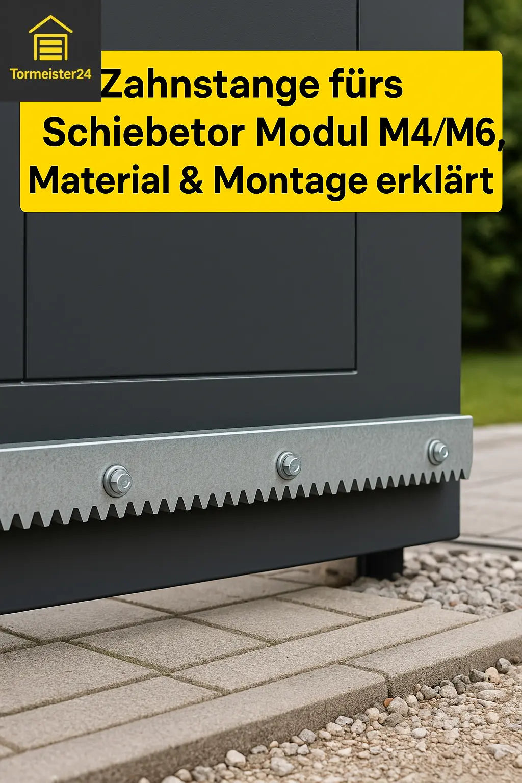 Fachberater von Tormeister 24 zeigt Zahnstangen-Set im Showroom