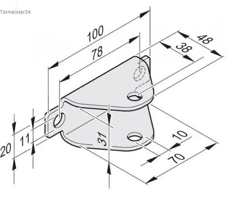 Drehtorantrieb Zubehör mit Flügelbeschlägen für sichere Befestigung