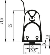 Marantec A-Profil 35.55 TsTLa Kontaktleistenprofil 35x55mm mit Dichtlippe, 30 m Rolle