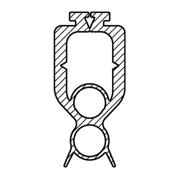 Marantec Torabschlussprofil (2 Kammern) 29x58 mm, 14 mm-Optosensoren