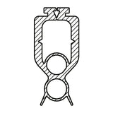 Marantec Torabschlussprofil (2 Kammern) 29x58 mm, 14 mm-Optosensoren