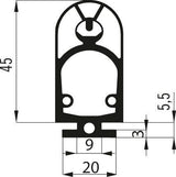 Marantec A-Profil 25.45 TT Kontaktleistenprofil 25x45 mm, 30 m Rolle