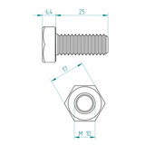 hexagon bolt M10 x 25