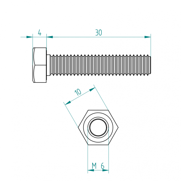 Sechskantbolzen M6 x 30