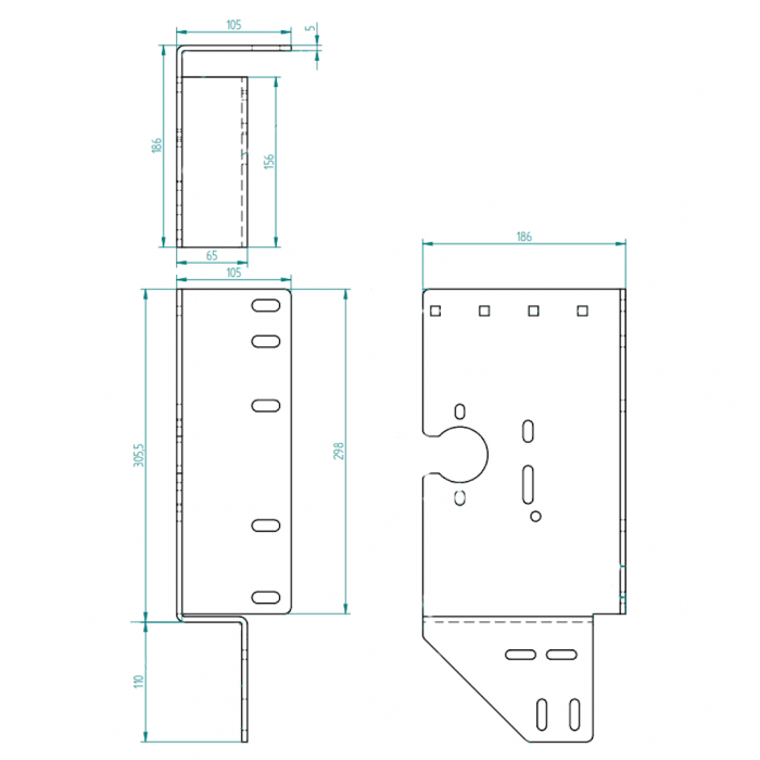 Seitenlagerkonsole offen 152 mm/Z15 Links