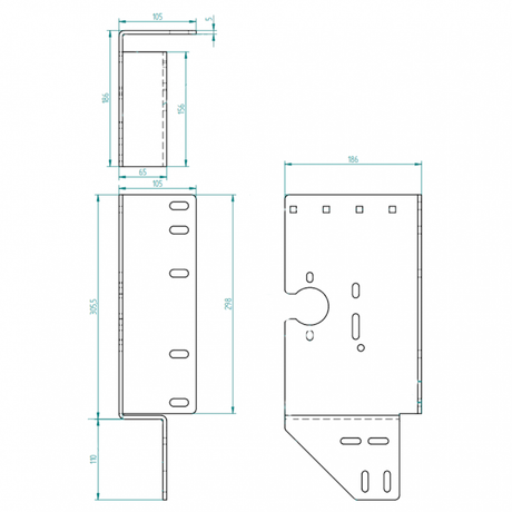 Seitenlagerkonsole offen 152 mm/Z15 Links