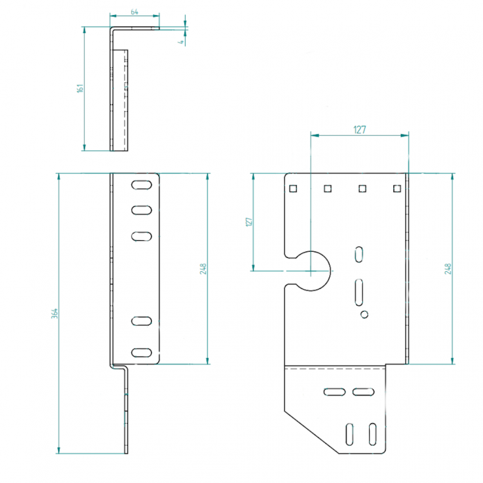 Seitenlagerkonsole offen 127 mm / Z15 Links