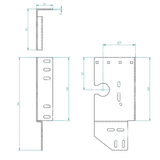 Seitenlagerkonsole offen 127 mm / Z15 Links