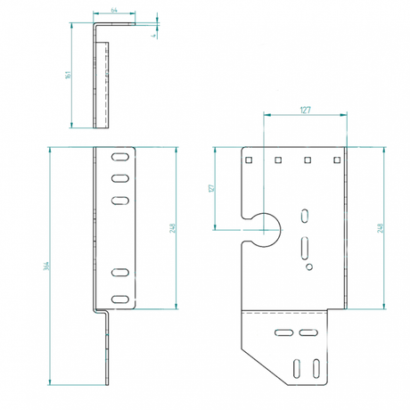 Seitenlagerkonsole offen 127 mm / Z15 Links