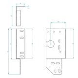 Seitenlagerkonsole offen 111 mm/Z25 Links Zeichnung