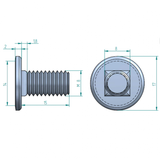 flat head carriage bolt M8 x 15