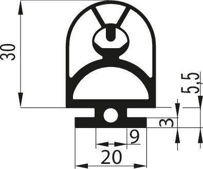 Marantec A-Profil 25.30 TT Kontaktleistenprofil 25x30 mm, 30 m Rolle