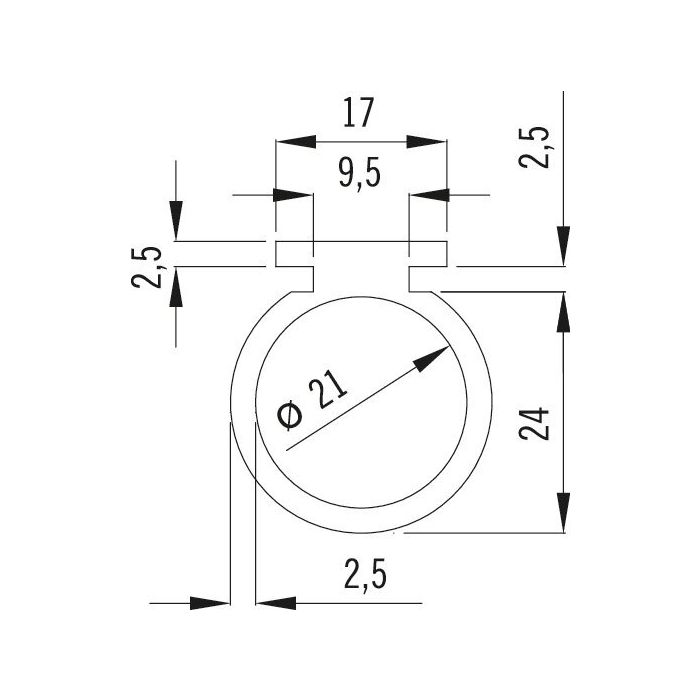 Marantec Torabschlussprofil 24x24 mm für 22 mm DW-Stopfen