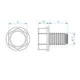 Gewindefurchende Schraube M5 x 8 Kopf 8