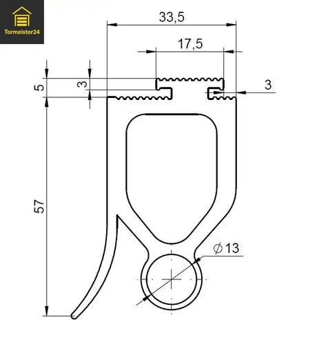 Elastomerprofil für Optische Sicherheitsleiste – 35 m Rolle