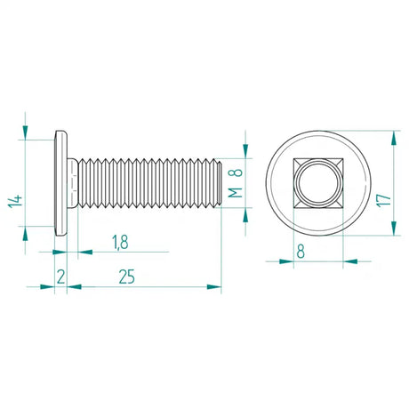 Flachkopf Schlossschraube M8 x 25 Schweighöfer Tore