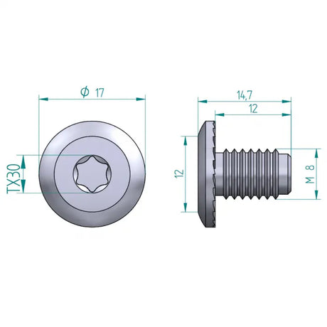 Flachkopf Schraube  M8 TORX 30 Schweighöfer Tore