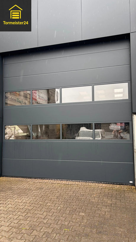 Garagentor Design-Line Antra RAL 7016 Anthrazitgrau | Premium-Sektionaltor inkl. Antrieb TS100, 2 Handsender & Wandschalter Tormeister24 Garagentor