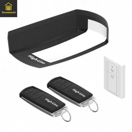 Zubehör: Torantrieb, 2 Handsender, Wandschalter, Montagematerial & Abhängeprofil.