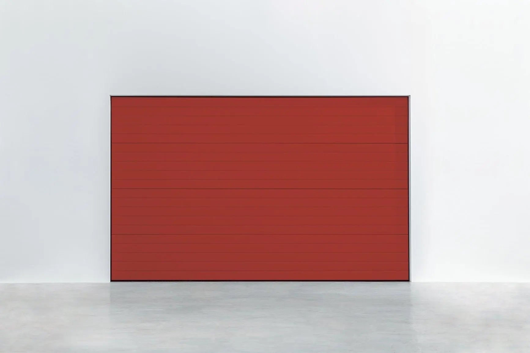 Garagentor Stucco Colore Feuerrot – kräftiger RAL 3000 Farbton mit strukturierter Oberfläche