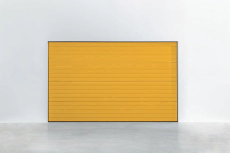 Garagentor Stucco Colore RAL 1021 Rapsgelb – leuchtend gelbe Oberfläche mit Stucco-Struktur