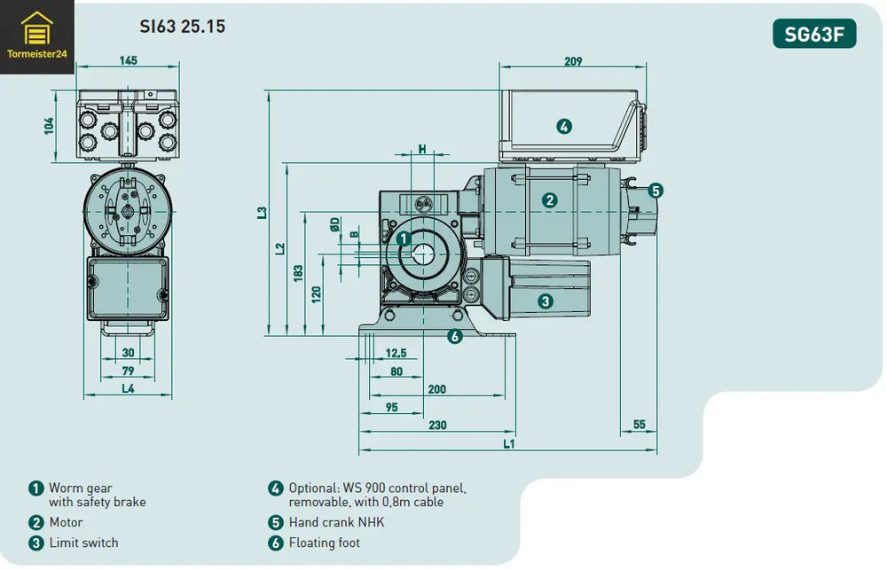 GfA Rolltorantrieb mit Nockenendschalter