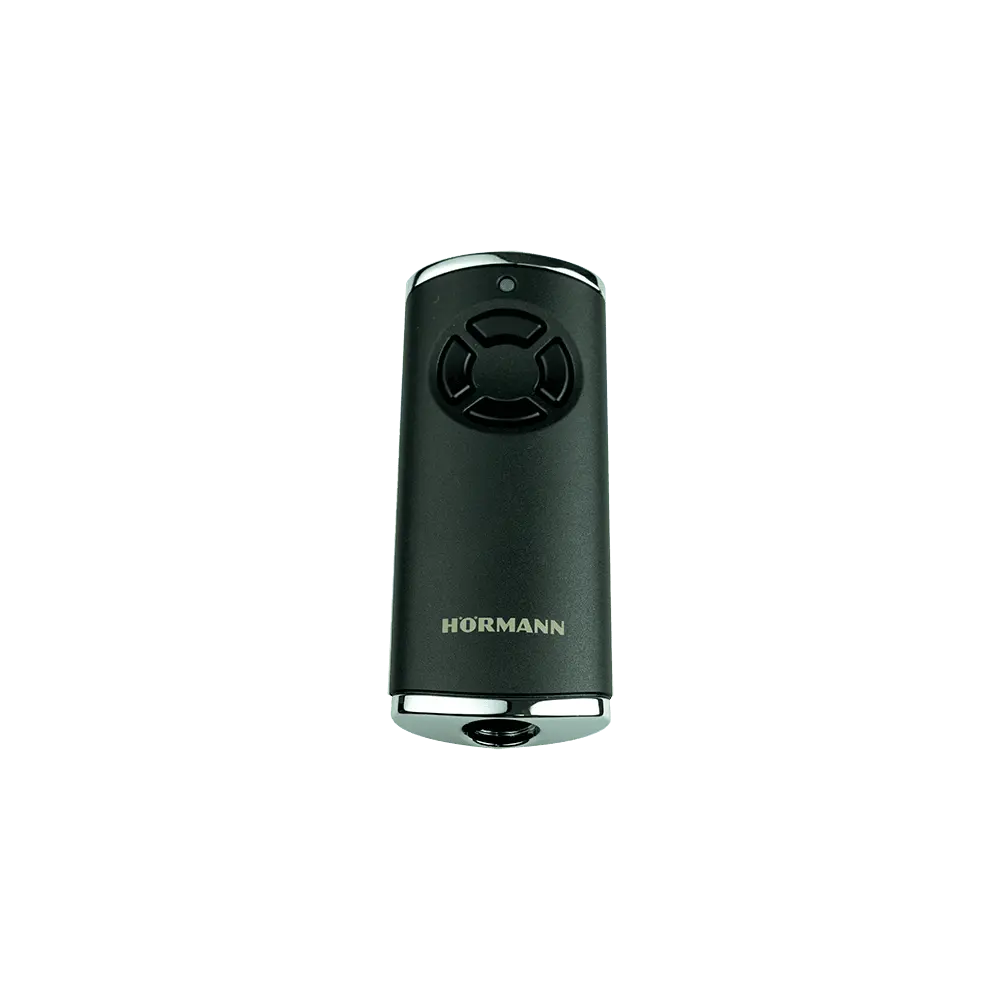 Hörmann Handsender HS 4 BiSecur in Struktur schwarz

Hörmann Handsender HS 4 Vorderansicht

Hörmann Handsender BiSecur 4-Kanal Fernbedienung

Hörmann HS 4 mit verchromten Endkappen

Hörmann Handsender HS 4 mit 4 Funktionstasten

Hörmann Garagentor Fernbedienung HS 4 BiSecur

Hörmann Handsender HS 4 schwarz seitliche Ansicht

Original Hörmann Handsender BiSecur Struktur schwarz

Hörmann HS 4 BiSecur kompatibel mit Hörmann Torantrieben

Hörmann Handsender HS 4 schwarz Rückseite