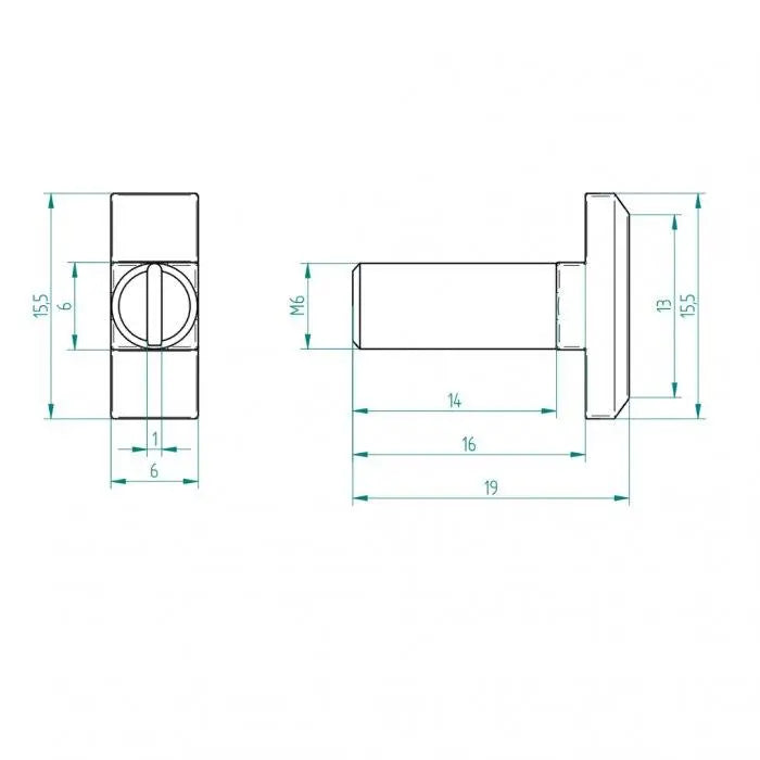 Hammerkopf Bolzen M6 x 15 mm - Tormeister24Hammerkopf Bolzen M6 x 15 mm