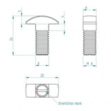 Hammerkopf Bolzen M8 x 20 - Tormeister24Hammerkopf Bolzen M8 x 20