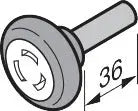 Hörmann LPU 42 Laufrolle, unten mit 50 mm Achse, Beschlag N, L, BL, H