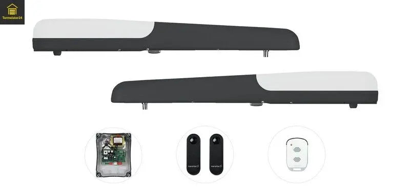 Marantec Comfort KRA2324E Drehtorantrieb Set für 2-flügeliges Tor bis 3 m

24V Drehtorantrieb mit Encoder und 868 MHz bi.linked Funk

Marantec KRA2324E Set mit Steuerung CBX20324L und Lichtschranke

2-flügeliger Drehtorantrieb 1500 N für Flügeltore