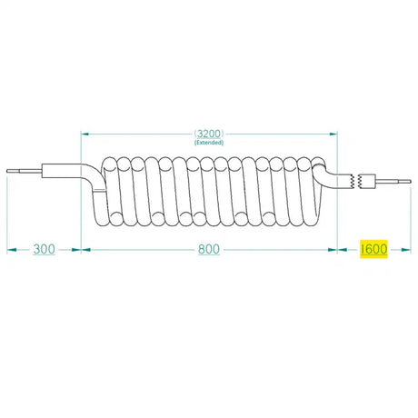 Pro-Line CND1 Spiralkabel 1,6mtr OPTO-Sensoren / Kontaktleiste UNI inkl. Widerstand / max. Torhöhe 3550 mm Schweighöfer Tore