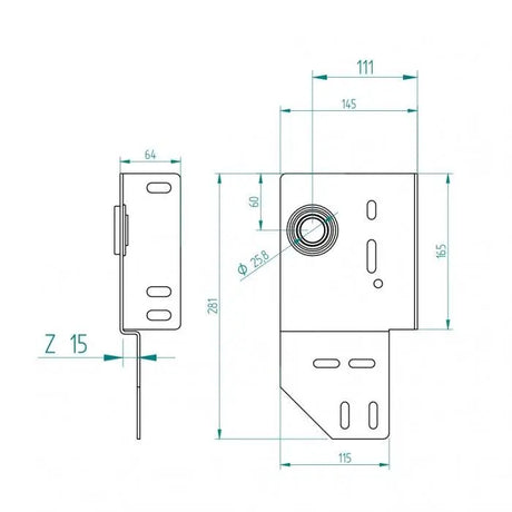 Seitenlagerkonsole 111 mm/Z15/1" Rechts - Tormeister24Seitenlagerkonsole 111 mm/Z15/1" Rechts