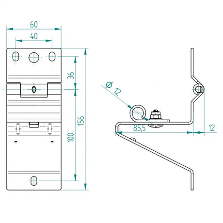 Seitenscharnier-Rollenhalter komplett für Hörmann