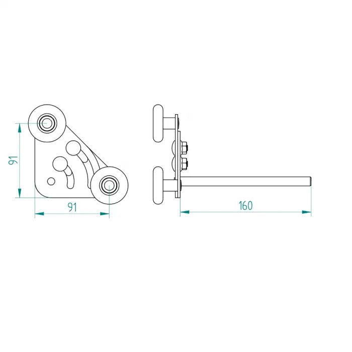 Tandem Laufrolle justierbar lang 11 mm