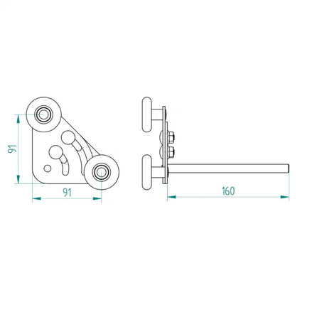 Tandem Laufrolle justierbar lang 11 mm