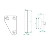Tandem Laufrolle kurz Bodenkonsole LPS200-250 Links