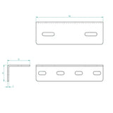 Winkel Seitenlagerkonsole Rohr 3 mm Zeichnung