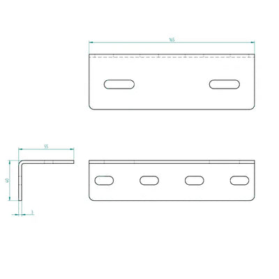 Winkel Seitenlagerkonsole Rohr 3 mm Zeichnung